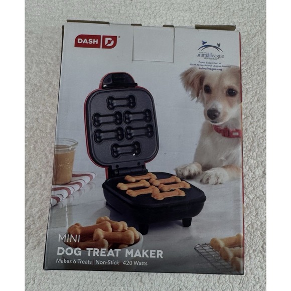 Dash Mini Dog Treat Maker Non-Stick Surface 6 Natural Biscuits Brand New In Box - Picture 2 of 12